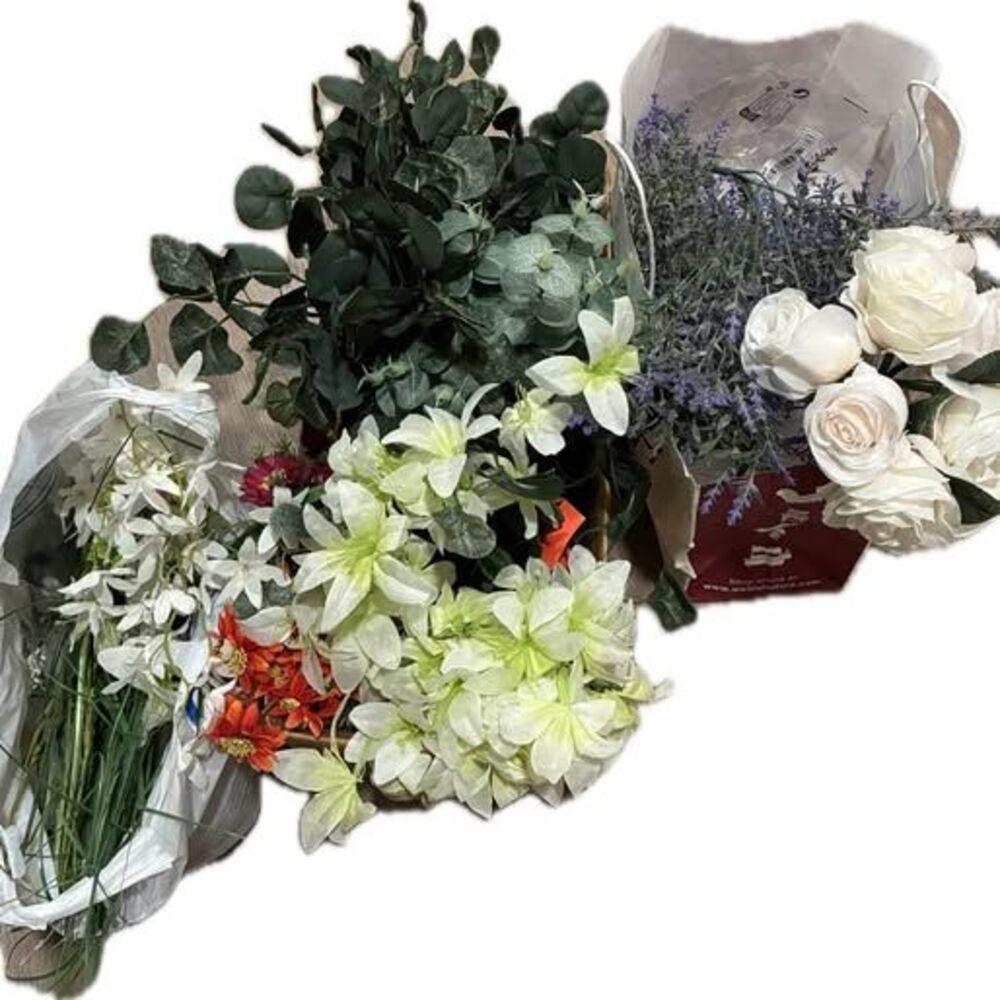 Artificial Floral Decor Bundle Faux Plants & Flowers - NEW